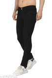 Men's Polycotton Slim-fit black Jeans, stretchable, comfortable, and versatile. 28", 30", or 32" waist, made in India