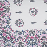 Attractive cotton flat sheets in botanical print, 144 thread count, ideal for summer, adult use (India)