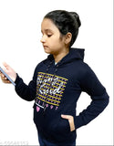 Winter Fleece Girls Hoodie Sweatshirt V7, cotton, long sleeves, printed pattern. Kids winter wear, kids hoodies, kids top, unisex winter wear, sweatshirt for girls. Made with poly-cotton, breathable, safe, stylish design. Size: 2-3Y (Bust 24in, Length 17in), 3-4Y (Bust 26in, Length 18in), 5-6Y (Bust 28in, Length 19in). Origin: India