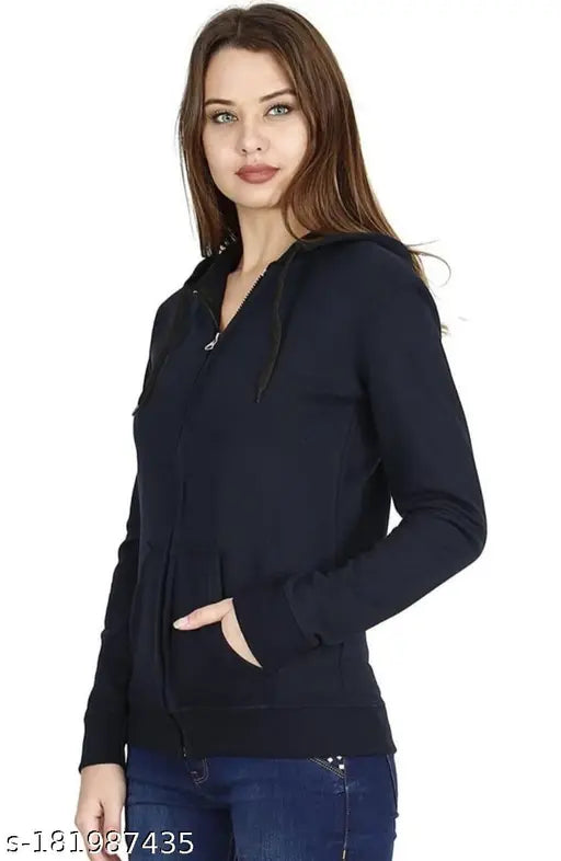 Fleece sleeved jacket & waistcoat for women, solid color, Indian origin - ideal for upscale evenings