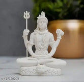 Resin white Shiva statue for home decor, office, or temple. Detailed hand-carved meditation figure of Lord Shiva by Indian artisans. Perfect for spiritual gifts or special occasions like Mahashivratri, Diwali, or birthdays