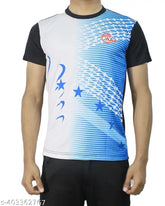Men's sports jersey, regular fit lycra t-shirt for cycling, gym, running. High-performance, breathable fabric with printed sleeves and modern design. Ideal for sporty style, easy maintenance, and versatile fitness apparel. Made in India