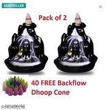 Poly Resin Adi Shankara Mahadev Murti combo pack with 30 backflow cones - Indian spiritual home decor