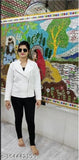 Woolen side-zipper white jacket for women/girls, solid style from India