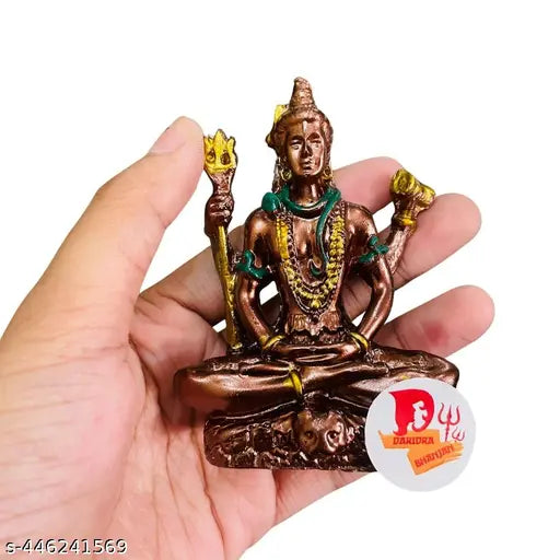 Resin Lord Shiva statue (7cmL x 3.5cmB x 8cmH), ideal for home office decor or gifting, found in India