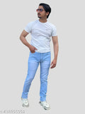 Denim jeans for men, solid color, DDD Collection, size 28, 30, 32, 34, or 36 from India