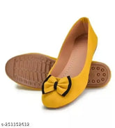 Synthetic yellow TPR slip-on bellies, stylish for women in various sizes (IND-3 - IND-9), Indian origin