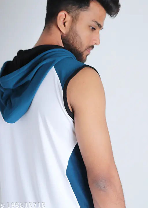 Panda Face polycotton sleeveless t-shirt, printed design, casual wear for men