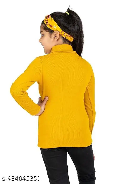 Cotton blend high neck turtleneck sweater for kids, soft, itch-free, and comfortable