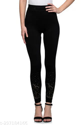 Embellished net Lycra jeggings for girls and women, lambency fancy stone design
