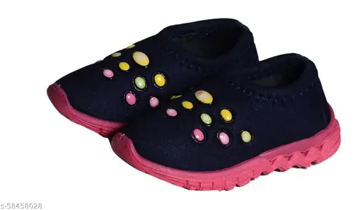 Synthetic Prime India kids shoes for all seasons. Colorful print design slip-ons in sizes 2.5-3 years, 3-3.5 years, and more