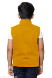 IndiWeaves solid fleece warm sleeveless jacket for winters - wool, supersoft, and comfortable winter wear for boys aged 6-16 years