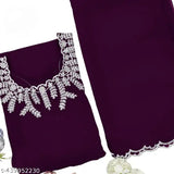 Red Georgette Anarkali gown with embroidered dupatta, long sleeves, Indian fabric