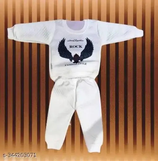 White wool kabooter suit for 2yr, printed net pattern on long sleeves for children aged 1-2 years