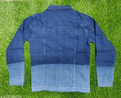 Cotton denim jacket for boys, self-design with long sleeves, made in India