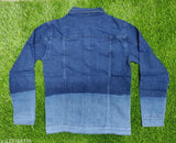 Cotton denim jacket for boys, self-design with long sleeves, made in India
