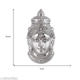 Brass-coated silver plated Goddess Lakshmi Face for Varamahalakshmi Pooja, 18cm x 1.5cm x 9cm idol from India