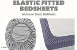 Safari cotton elastic fitted double bedsheet with botanical print & 2 pillow covers, ideal for summer - Size: 72x788 inches (mattress), 18x28 inches (pillow covers) - Brand: ELVILLIAN