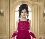 Embellished Georgette kurti for girls, Indian ethnic wear, age range 3-9 years