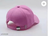 Pink cotton self-designed baseball cap for girls, perfect accessory for sporty playtime