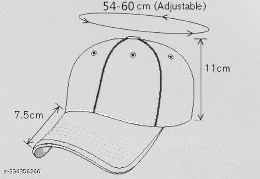 Black cotton adjustable baseball summer cap, one size, suitable for daily life and outdoor activities