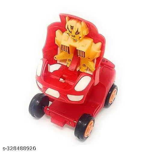 Mini Cartoon Car for Kids pull-back racing car, convertible robot friction car powered, polyester toy, ideal for mild winter play
