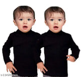 Black wool high neck sweaters pack of 2, suitable for babies and toddlers, warm and cozy apparel for winter wardrobe