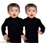 Black wool high neck sweaters pack of 2, suitable for babies and toddlers, warm and cozy apparel for winter wardrobe