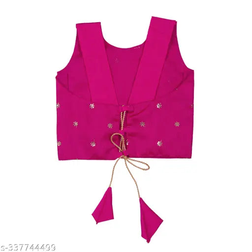 Silk blend embroidered lehenga choli and net dupatta set, Indian bridal wear for girls aged 6 months to 10 years