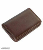 Solid faux leather card holder combo (2 pack), India-made trendy magnetic flap for 15 visiting cards or 8 credit/debit cards, free size (10cm x 8cm)
