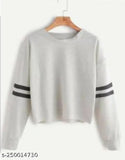 Indian-made Nice Wonder Girls Cotton Blend Regular Full Sleeve Solid T-Shirt, comfortable daily wear