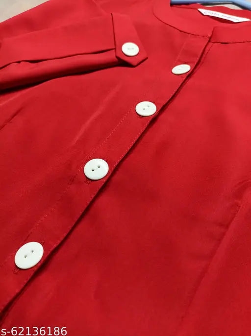 Glitter crepe kurta/kurti dress, front slit open, long asymmetric style for women & girls (XS - XXL), India