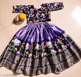 kids satin floral print lehenga choli set, 2 years new model party wear
