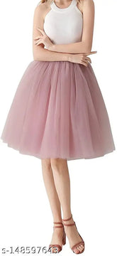 Knee length net fashion skirt, one size fits all, perfect for dance or parties