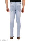 Dyed/washed slim-fit denim jeans for men by SS Creation, size 32, 98% cotton
