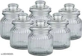 350ml airtight glass jar for coffee, sugar, salt, tea, herbs, jam, cookie, biscuit storage - wide size, easy to use, multipurpose, made in India