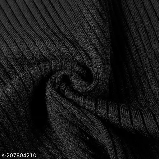 Striped full-sleeve cotton turtle neck sweater, free size for casual occasions