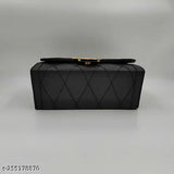 Stylish checked net PU sling bag, small size for casual wear, free size (8in x 3in x 5in), from India