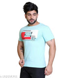 Soft cotton blend, printed round neck t-shirt in American Pie Summer Casual wear, short sleeves. Men's size L (Chest 20in, Length 28in), made in India