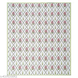 Superfine floral printed cotton flat sheets, double size, 144 thread count. Two pillow covers included. Indian origin