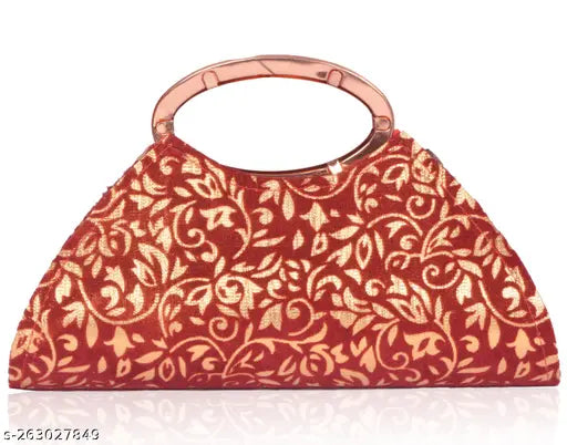 PU embellished net bridal clutch with cosmetic bag, free size (11x7in), suitable for traditional or modern wear