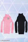 Wool highneck winter sweater for kids (Solid), suitable for boys and girls aged 0-8 years. Made in India