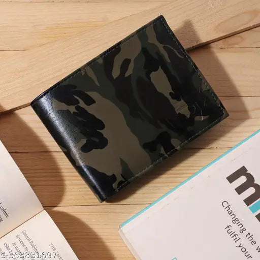 Black Faux Leather Men's Military Card Holder Wallet, Durable with RFID protection and 10 slots, ideal gift for loved ones