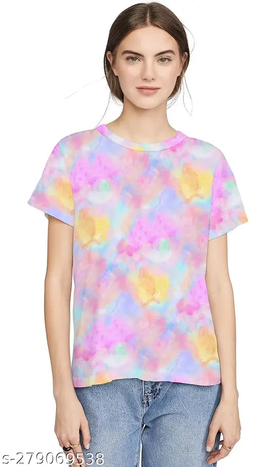 Oversized elastodiene tees for trendy women (pack of 2), vibrant print design in various sizes S-XL, quality garments for lasting style