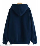 Navy cotton sweatshirt for boys, solid pattern, long sleeves, 9-10 years size, gentle on sensitive skin