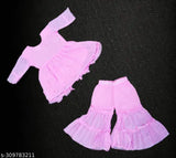 Embellished A-line chiffon Sharara party dress for girls, Indian babywear in sizes 0-3 Months to 3-4 Years