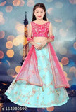 Free size net embroidered lehenga choli and dupatta set, semi-stitched Indian bridal wear for women