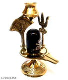 Brass Shiva Ling Lingam statue for Hindu Puja, 8cm tall