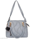 Grey resin shoulder bag - Extra spacious with 5 compartments, suitable for office use by women or girls. Comfortable padded adjustable strap and top handle. Durable synthetic leather material