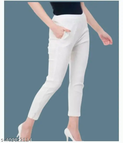 Cotton blend solid-colored women's Staylish jeggings, pack of 1 - Indian apparel
